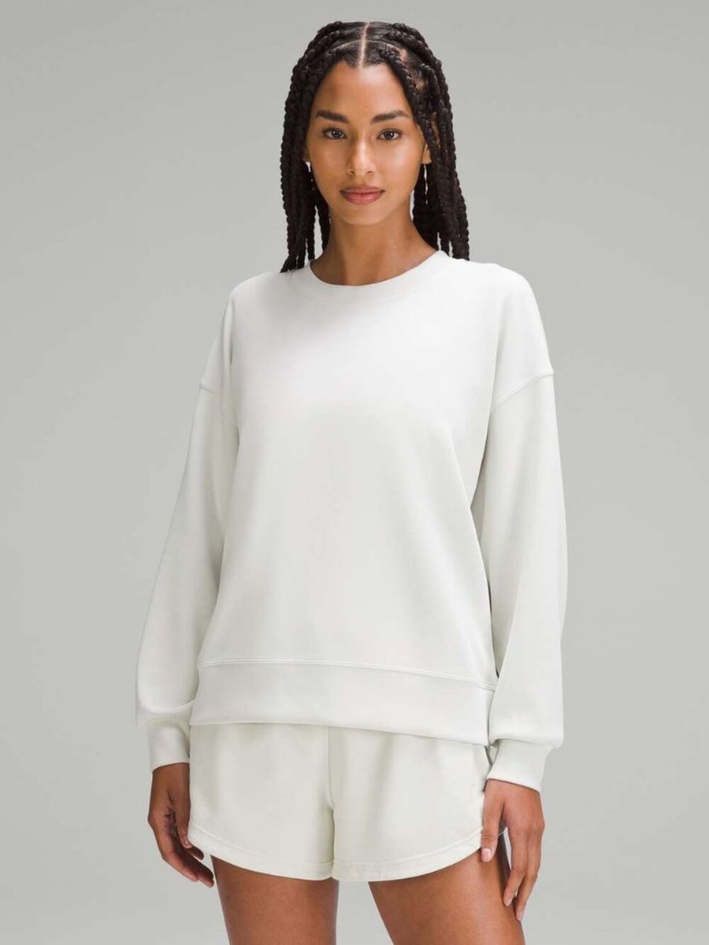 Lululemon Softstreme Crewneck Pullover Sweatshirt, Bone white, Size 8, NWT NEW